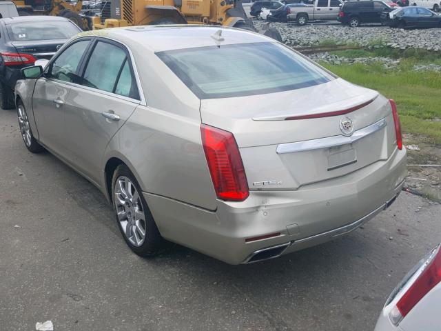 1G6AX5S39E0183574 - 2014 CADILLAC CTS LUXURY GOLD photo 3