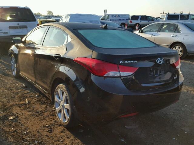 5NPDH4AE2DH262459 - 2013 HYUNDAI ELANTRA GL BLACK photo 3