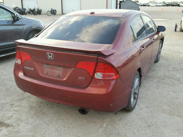 2HGFA55518H708064 - 2008 HONDA CIVIC SI RED photo 4