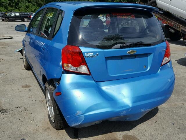 KL1TD66607B766266 - 2007 CHEVROLET AVEO BASE Mavi foto 3