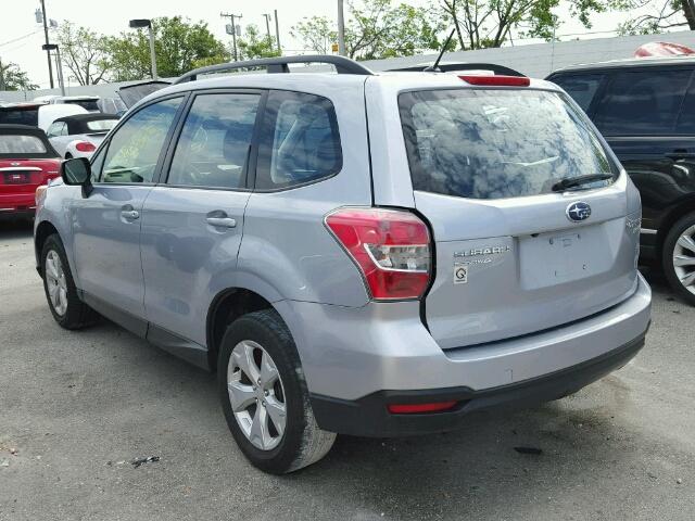 JF2SJABC3FH516755 - 2015 SUBARU FORESTER 2 SILVER photo 3