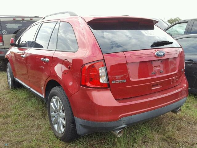 2FMDK3JC5BBA53103 - 2011 FORD EDGE SEL RED photo 3