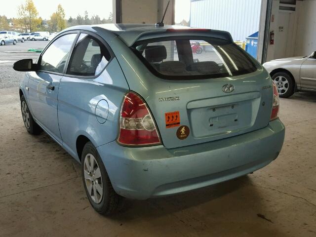 KMHCM36C78U086184 - 2008 HYUNDAI ACCENT GS BLUE photo 3