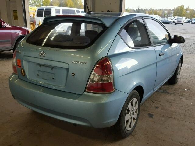 KMHCM36C78U086184 - 2008 HYUNDAI ACCENT GS BLUE photo 4