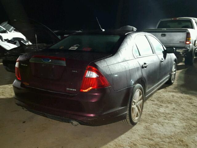 3FAHP0JGXBR303760 - 2011 FORD FUSION SEL BURGUNDY photo 4