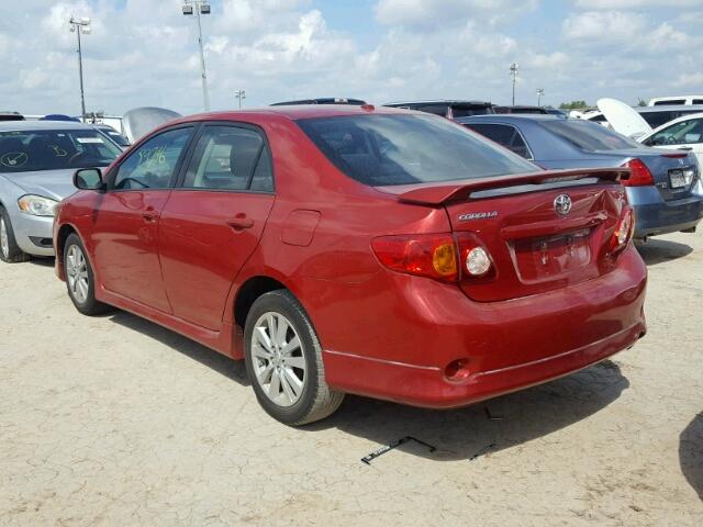 2T1BU4EE0AC361342 - 2010 TOYOTA COROLLA RED photo 3