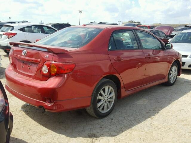 2T1BU4EE0AC361342 - 2010 TOYOTA COROLLA RED photo 4