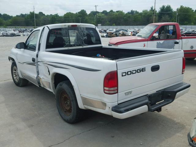 1B7FL36XX2S601401 - 2002 DODGE DAKOTA SPO WHITE photo 3