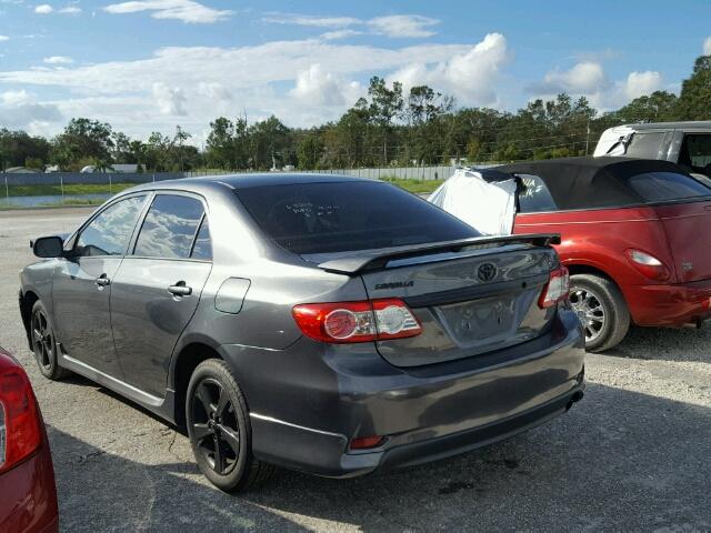 2T1BU4EE3BC589045 - 2011 TOYOTA COROLLA GRAY photo 3