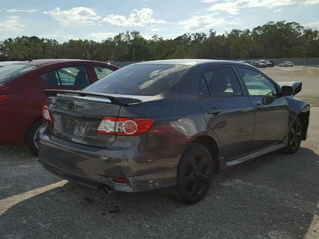 2T1BU4EE3BC589045 - 2011 TOYOTA COROLLA GRAY photo 4