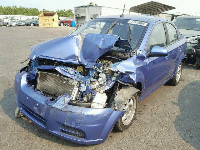 KL1TD56E79B367228 - 2009 CHEVROLET AVEO LS BLUE photo 2