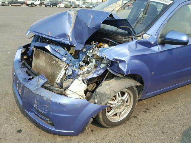 KL1TD56E79B367228 - 2009 CHEVROLET AVEO LS BLUE photo 9