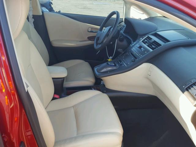 JTHBB1BA0A2021515 - 2010 LEXUS HS 250H RED photo 5