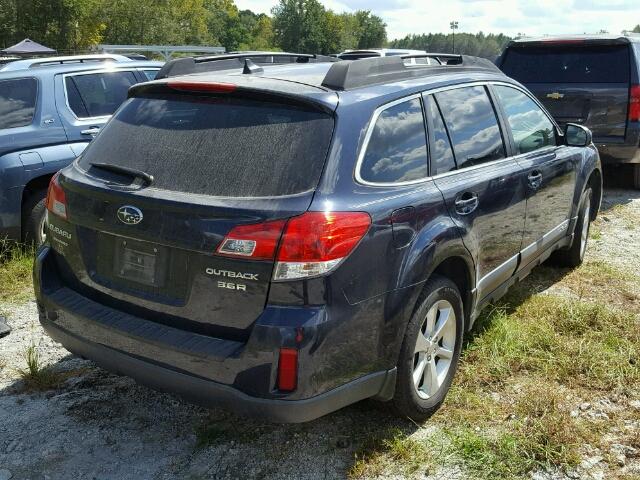 4S4BRDPC5D2260213 - 2013 SUBARU OUTBACK BLUE photo 4