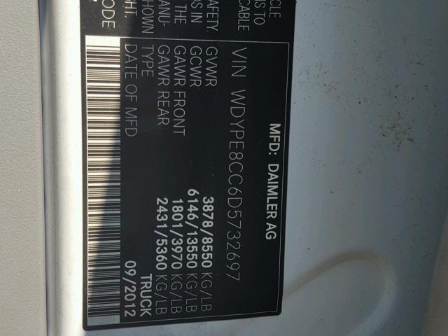 WDYPE8CC6D5732697 - 2013 FREIGHTLINER SPRINTER 2 WHITE photo 10