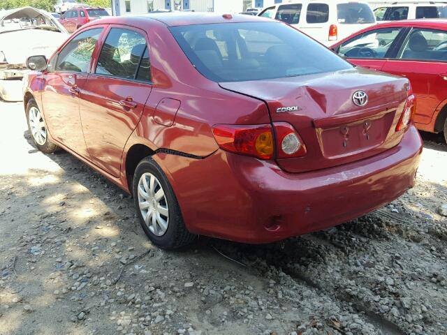 1NXBU40E49Z151831 - 2009 TOYOTA COROLLA BA RED photo 3