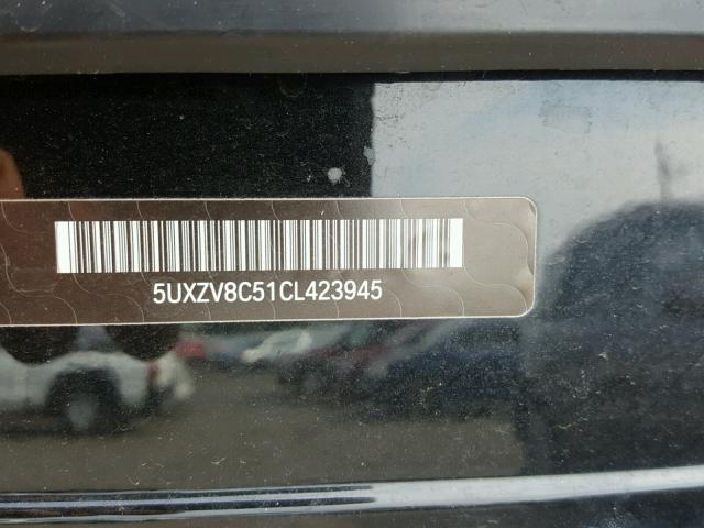 5UXZV8C51CL423945 - 2012 BMW X5 XDRIVE5 أسود صورة 10