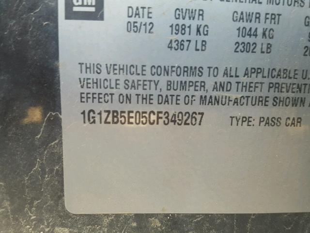 1G1ZB5E05CF349267 - 2012 CHEVROLET MALIBU LS Mavi foto 10