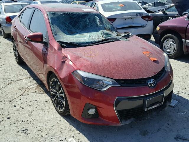 2T1BURHE6EC023362 - 2014 TOYOTA COROLLA RED photo 1