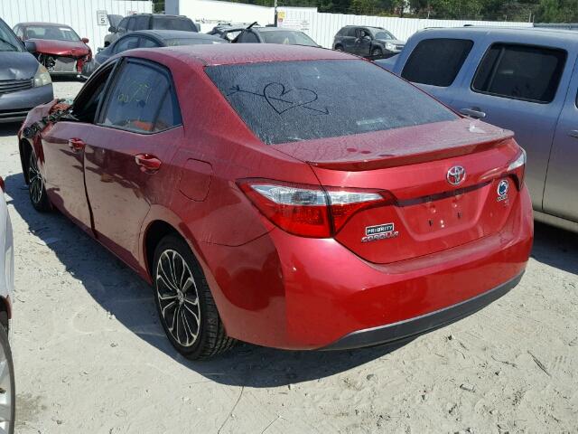 2T1BURHE6EC023362 - 2014 TOYOTA COROLLA RED photo 3