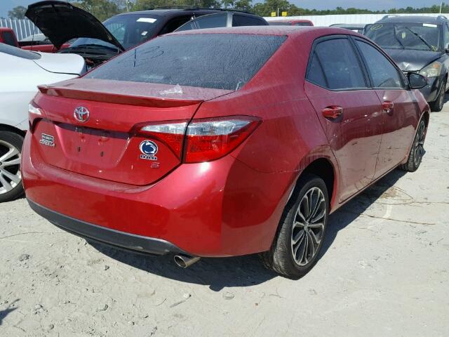 2T1BURHE6EC023362 - 2014 TOYOTA COROLLA RED photo 4