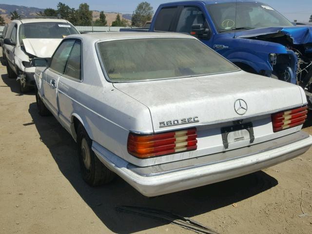 WDBCA45EXLA521987 - 1990 MERCEDES-BENZ 560 SEC WHITE photo 3