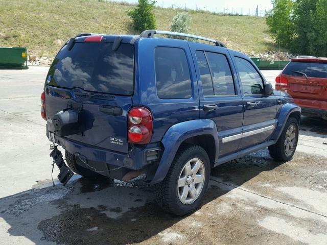 1J4GK58K35W604121 - 2005 JEEP LIBERTY LI BLUE photo 4