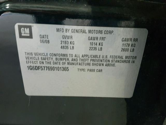 1G6DF577690101365 - 2009 CADILLAC CTS BLACK photo 10