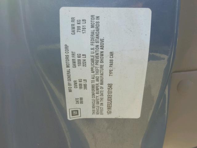 1G1NE52J0X6101548 - 1999 CHEVROLET MALIBU LS BLUE photo 10