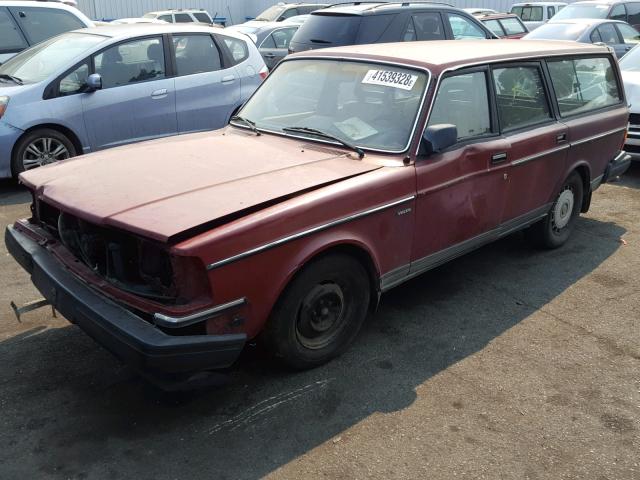 YV1AX8857H1759405 - 1987 VOLVO 245 DL RED photo 2