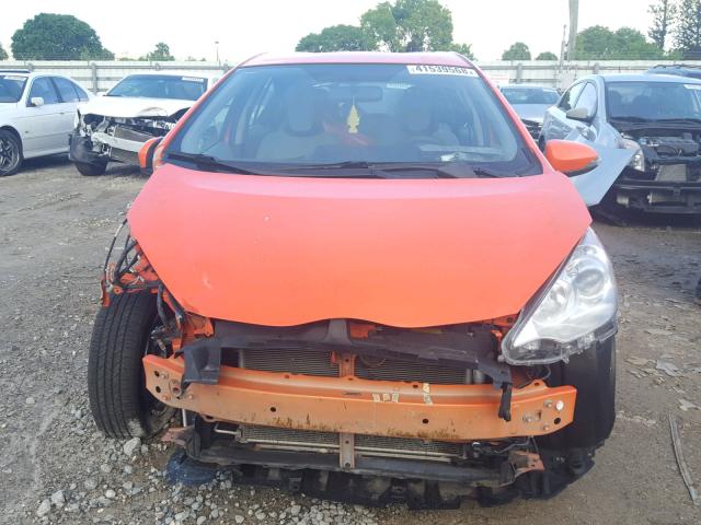 JTDKDTB39E1062407 - 2014 TOYOTA PRIUS C ORANGE photo 9