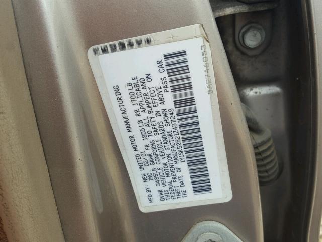 1Y1SK52821Z437249 - 2001 CHEVROLET GEO PRIZM 棕色 照片 10