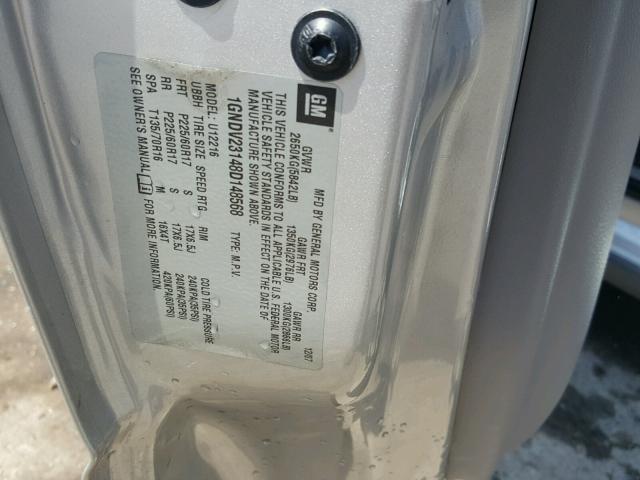 1GNDV23148D148568 - 2008 CHEVROLET UPLANDER L GRAY photo 10