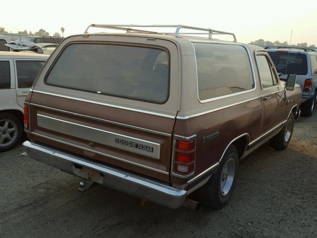 1B4GD12W5ES316013 - 1984 DODGE RAMCHARGER TWO TONE photo 4