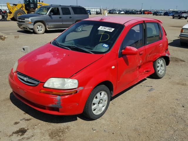 KL1TD62635B317103 - 2005 CHEVROLET AVEO BASE Czerwony zdjęcie 2