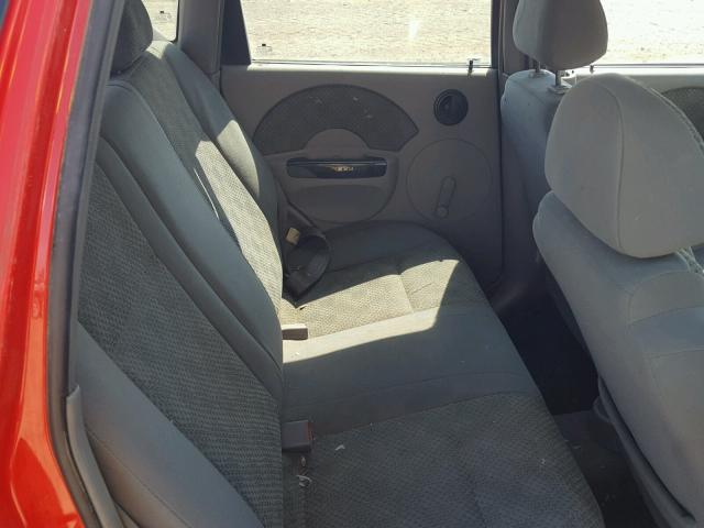 KL1TD62635B317103 - 2005 CHEVROLET AVEO BASE Czerwony zdjęcie 6