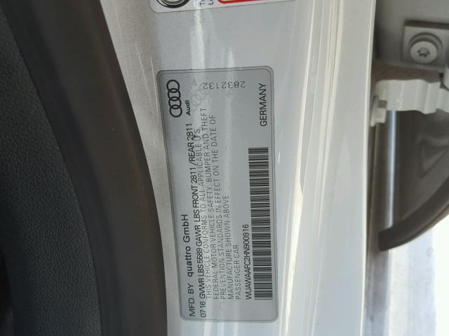 WUAWAAFC2HN900916 - 2017 AUDI RS7 PRESTI 白色 照片 10