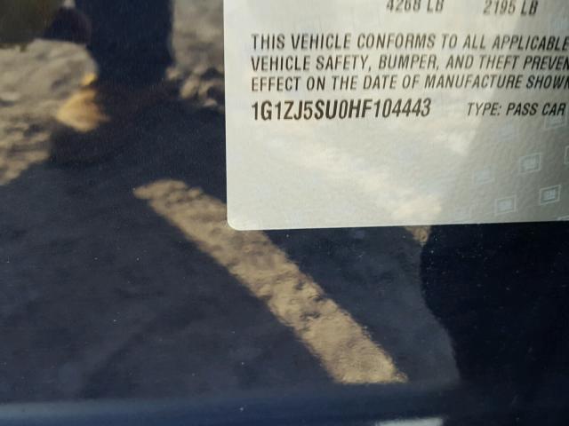 1G1ZJ5SU0HE104443 - 2017 CHEVROLET MALIBU HYB BLUE photo 10