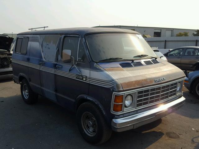 2B7FB13T9FK284803 - 1985 DODGE RAM VAN B1 BLUE photo 1