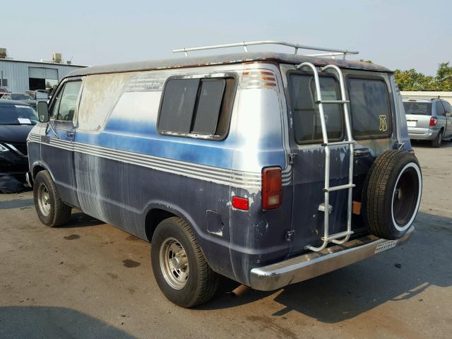 2B7FB13T9FK284803 - 1985 DODGE RAM VAN B1 BLUE photo 3