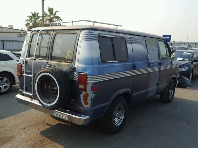 2B7FB13T9FK284803 - 1985 DODGE RAM VAN B1 BLUE photo 4