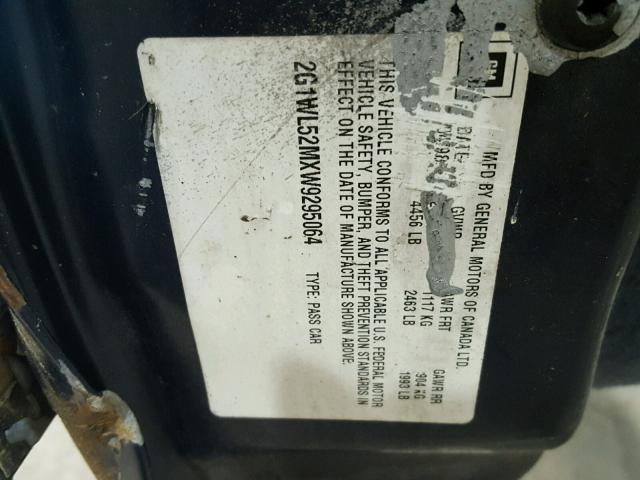 2G1WL52MXW9295064 - 1998 CHEVROLET LUMINA BAS ლურჯი ფოტო 10