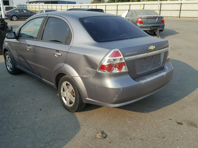 KL1TD56E59B305889 - 2009 CHEVROLET AVEO LS GRAY photo 3