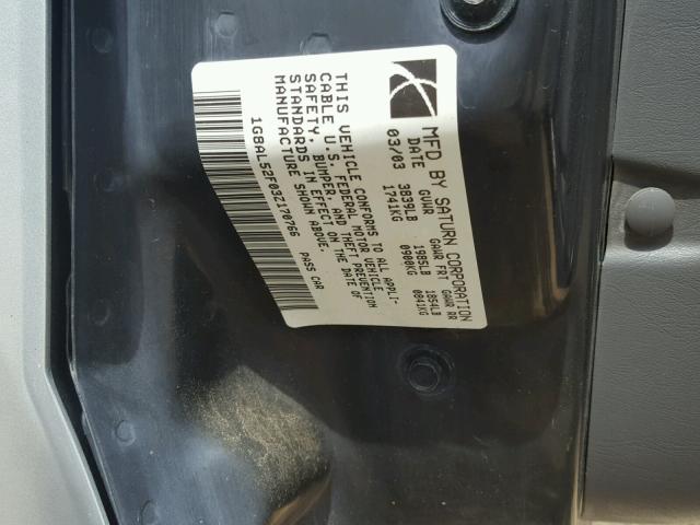 1G8AL52F03Z170766 - 2003 SATURN ION LEVEL SILVER photo 10