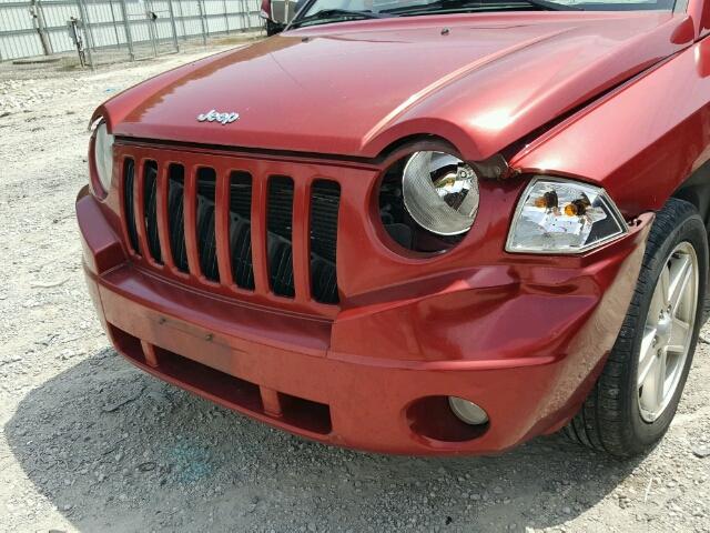 1J8FF47W37D415710 - 2007 JEEP COMPASS RED photo 9