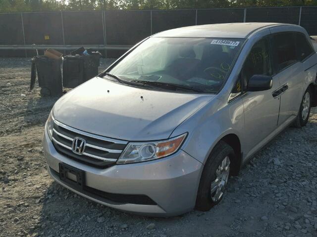 5FNRL5H25DB072904 - 2013 HONDA ODYSSEY LX SILVER photo 2