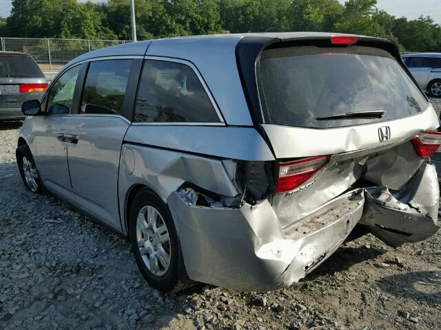 5FNRL5H25DB072904 - 2013 HONDA ODYSSEY LX SILVER photo 3