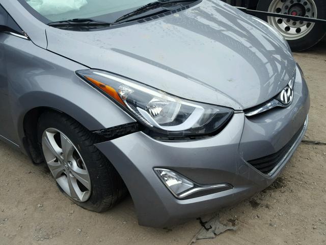 KMHDH4AE7GU490138 - 2016 HYUNDAI ELANTRA SE GRAY photo 9