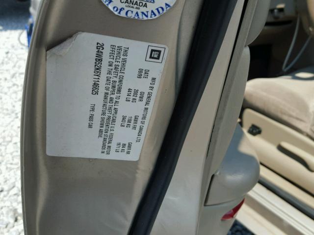 2G4WB52K6Y1146625 - 2000 BUICK REGAL LS 金色 照片 10