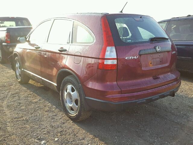 5J6RE4H31AL016815 - 2010 HONDA CR-V RED photo 3